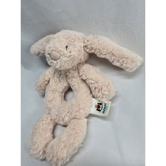 Jellycat Bashful Blush 6" Pink Bunny Rabbit Plush Baby Ring Rattle JCINC3918 - Picture 3 of 13
